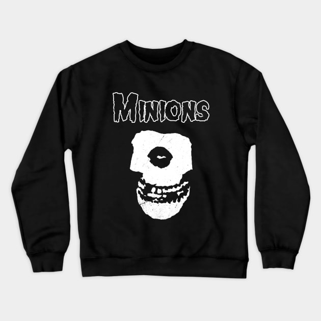 Funny Cute Skull 80's Retro Punk Rock Band Parody Crewneck Sweatshirt by BoggsNicolas